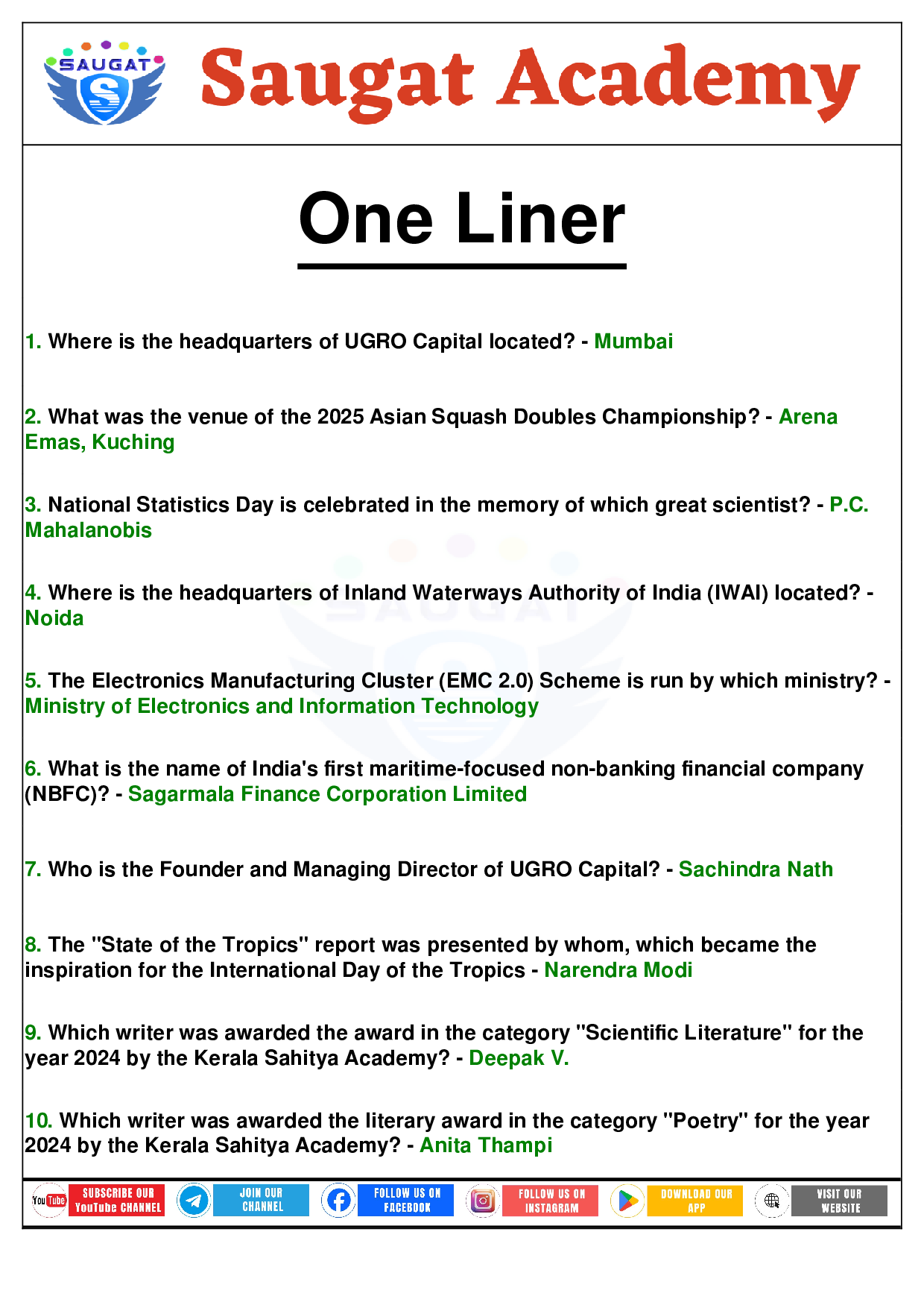 Page 12 - 30 June - 05 July 2025 Current Affairs ENGLISH (English, Weekly, 06 Jul 2025) By Saugat Academy