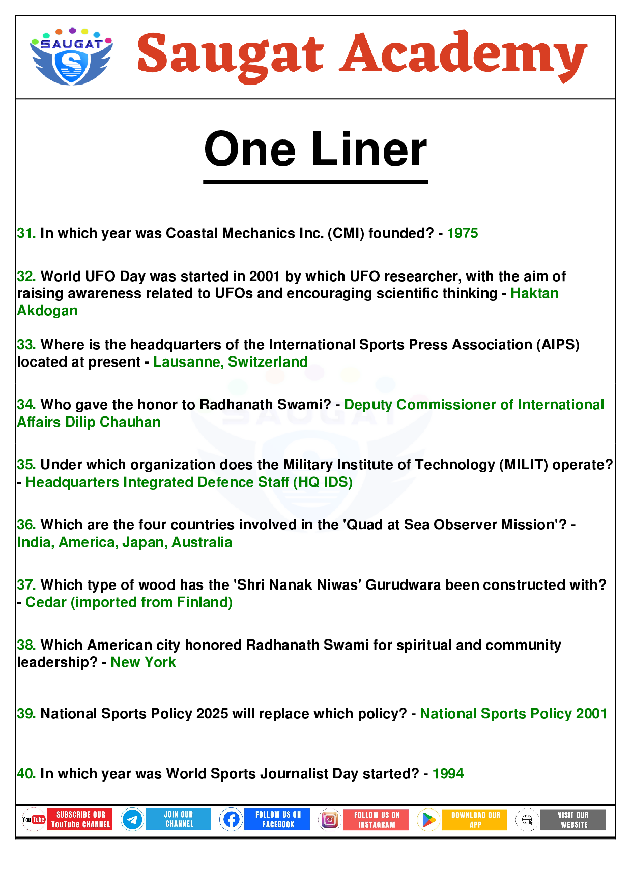 Page 15 - 30 June - 05 July 2025 Current Affairs ENGLISH (English, Weekly, 06 Jul 2025) By Saugat Academy