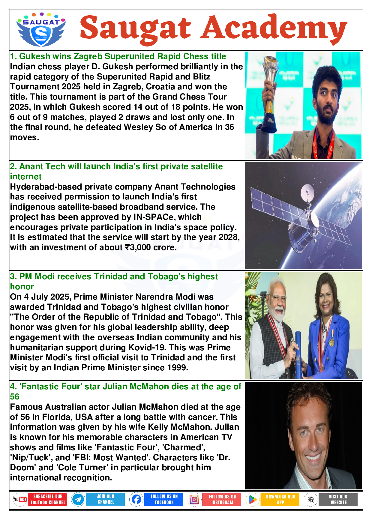 Page 2 - 07 July 2025 Current Affairs ENGLISH (English, Daily, 07 Jul 2025) By Saugat Academy