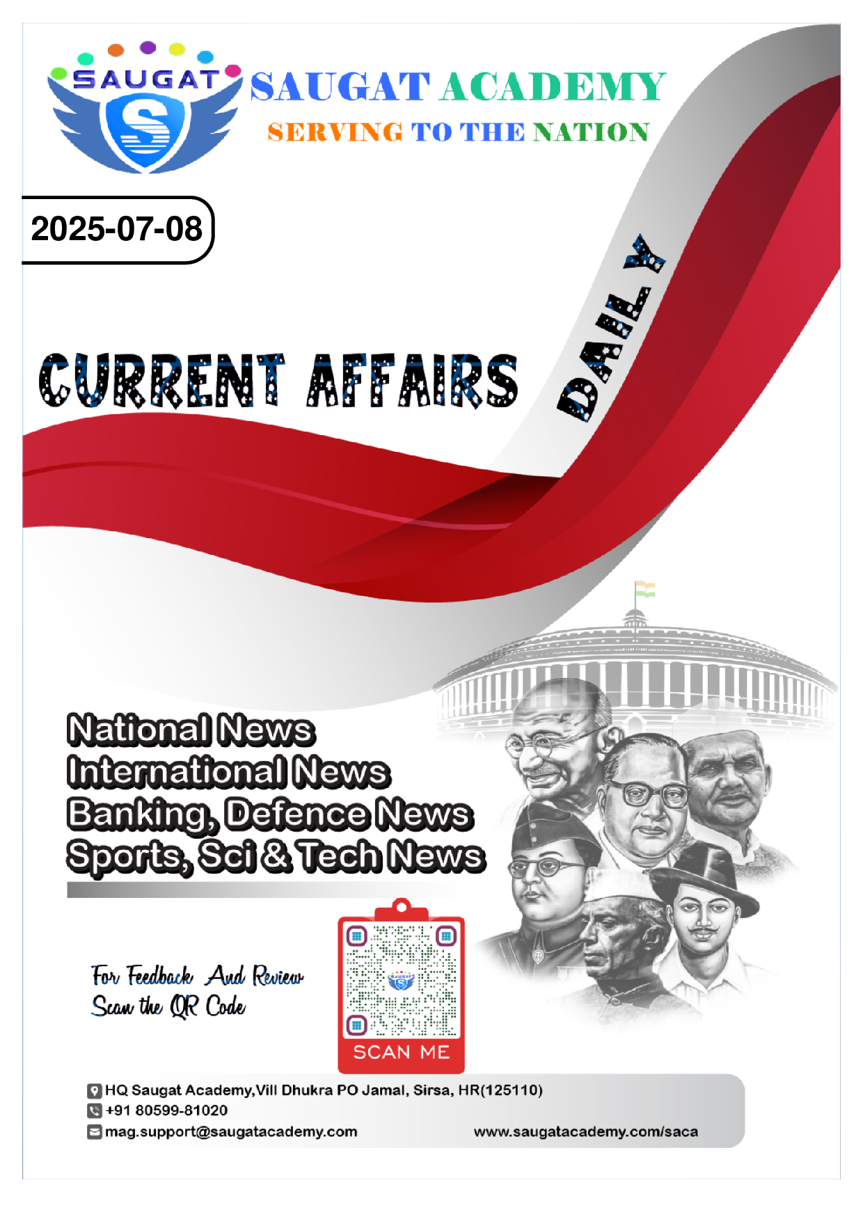 Page 1 - 08 July 2025 Current Affairs COMBINE (Bilingual, Daily, 08 Jul 2025) By Saugat Academy