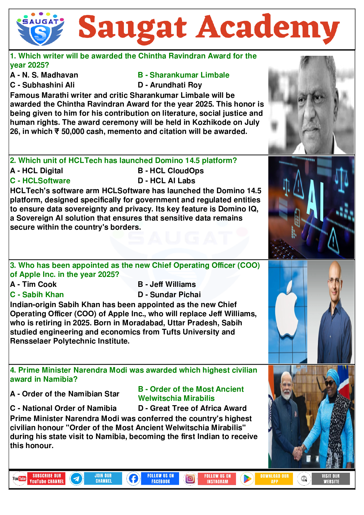 Page 10 - 11 July 2025 Current Affairs COMBINE (Bilingual, Daily, 11 Jul 2025) By Saugat Academy